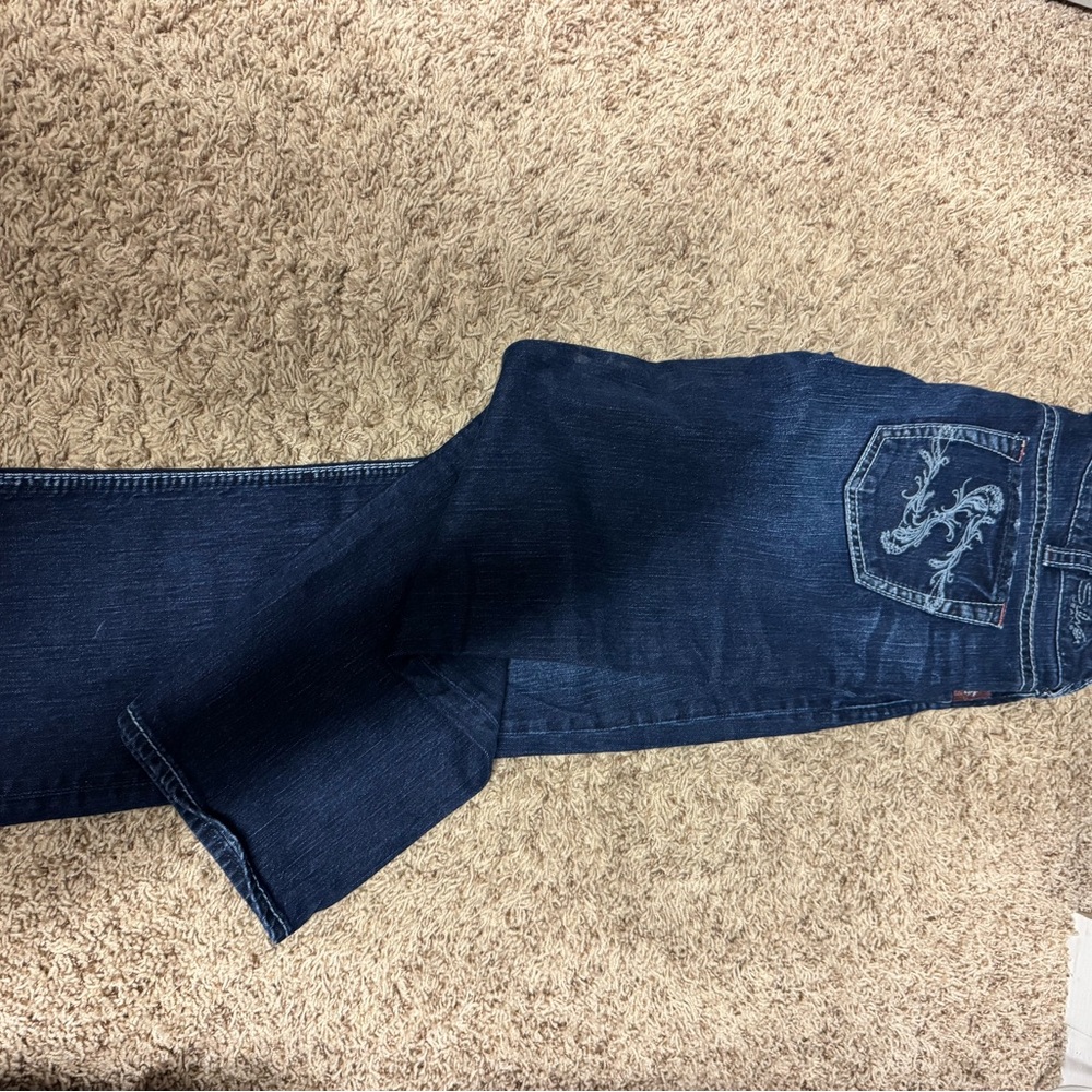 Silver Dark Blue Denim Jeans - Picture 2 of 8